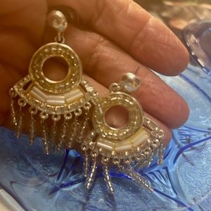 Chico's Silvertone Pierced earrings